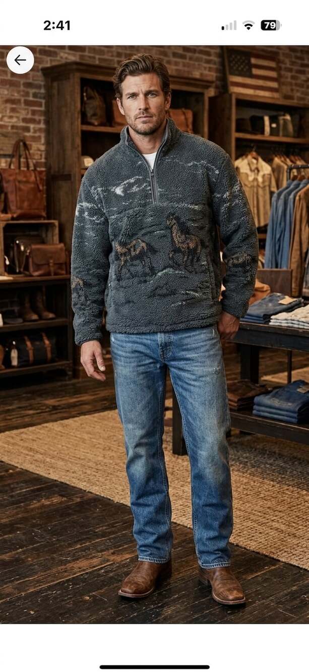 Levi's Relaxed Fit Sherpa Quarter-Zip Pullover Size S